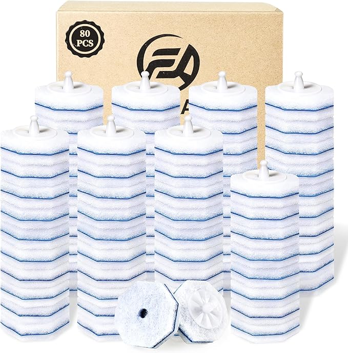 80 Toilet Wand Refills for Clorox Toilet Wand, Disposable Toilet Brush Head with Rich Foaming, Extra Thick Triple-layer Refills, Strong Cleaning & Scrubbing Power, Won't Fall Off or Fall Apart