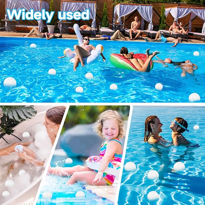 8 Pack Scum for Spas Hot Tub & Pool - Reusable Hot Tub Scum Absorber Washable Floating Pool Oil Absorber Sponge Scum Removal Cleaner Balls for Pool & Bathtub Removes Scum, Oils, Lotions