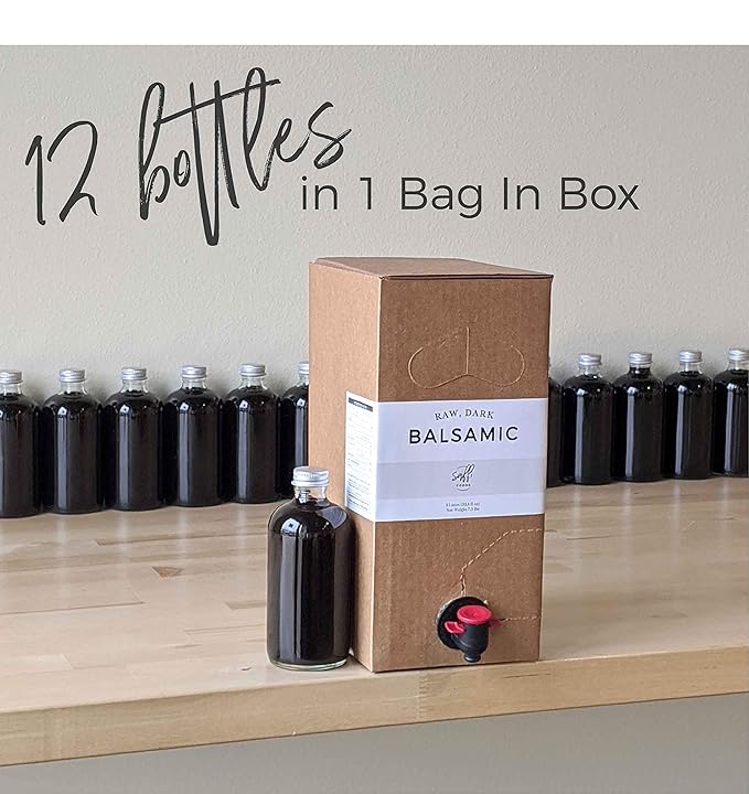 SAFFI SAANA Dark Balsamic Vinegar | Barrel-Aged Pedro Ximénez Grapes from Jerez Spain | Organic, Raw & Unpasteurized | Eco Refill 3 L