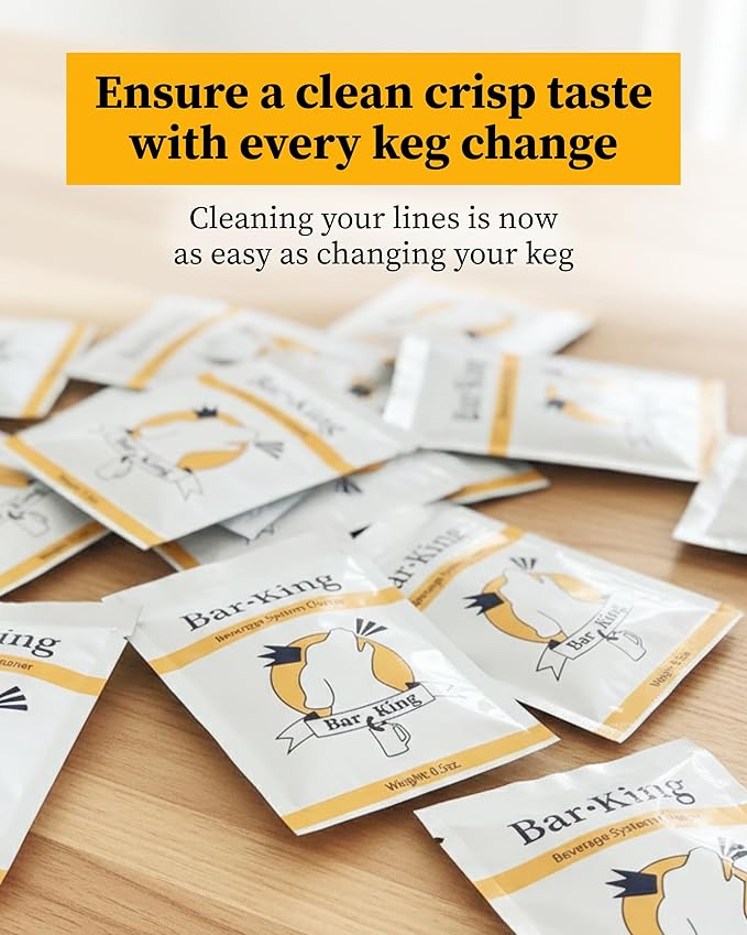 Bar-King Beer Line Cleaner - 4 Individual Cleaning Packets
