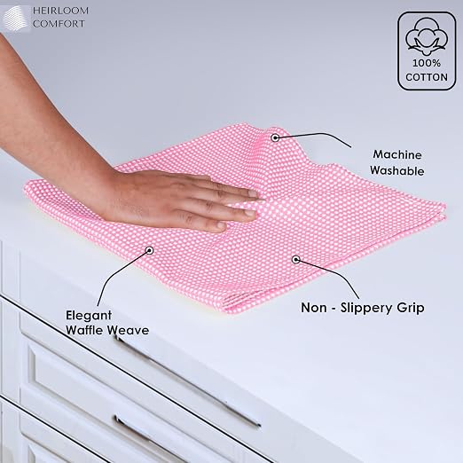 12 Pack Dual Tone Waffle Weave Dish Cloth, 12"x12", 100% Cotton, Absorbent, Fast Dry, Soft for Cleaning, Durable Dishcloth Set, Machine Washable, Hand Dish Towels, Baby Pink
