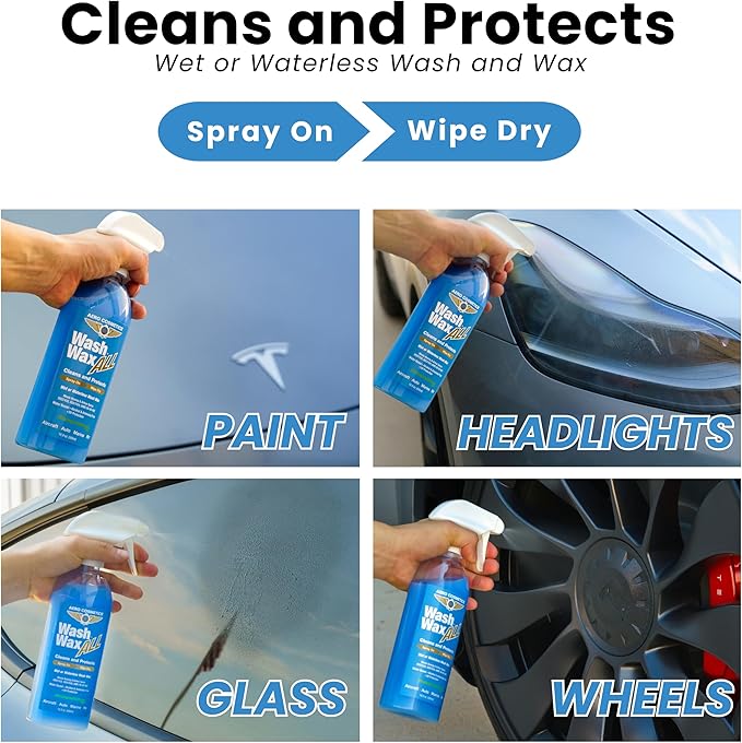 Tire Soap Degreaser, Rubber Care Tire Dressing, Wash Wax ALL 32oz and Microfiber Towels 4 Pack