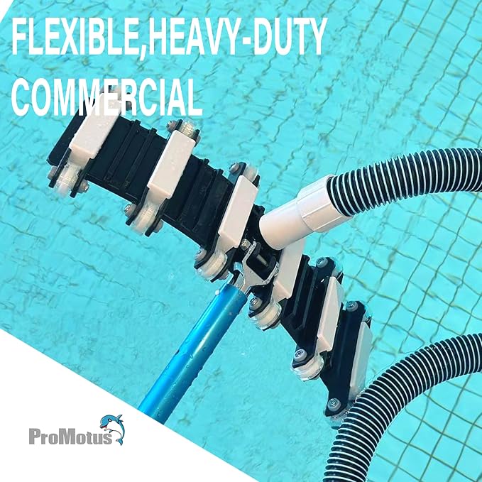 19" Commercial Weighted Pool Vacuum Head, 12-Wheel Professional Manual Cleaner with Metal Handle, Heavy-Duty for Inground Concrete, Plaster & Pebble Pools