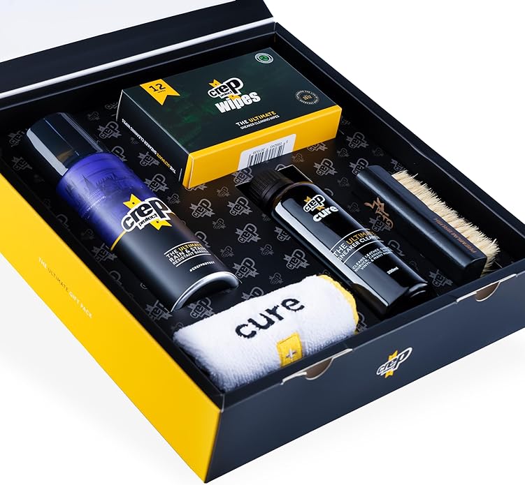 Crep Protect The Ultimate Shoe Care Bundle Gift Pack - Shoe Protector Spray - Sneaker Cleaner - Quick Cleaning Wipes - Premium Bush & Microfiber Cloths