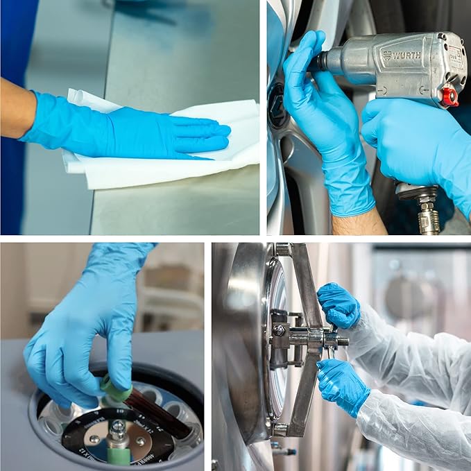 Raxwell Disposable Nitrile Gloves - Heavy Duty Cleaning Gloves - Elbow-Length Dishwashing & Kitchen Use - Chemical Resistant
