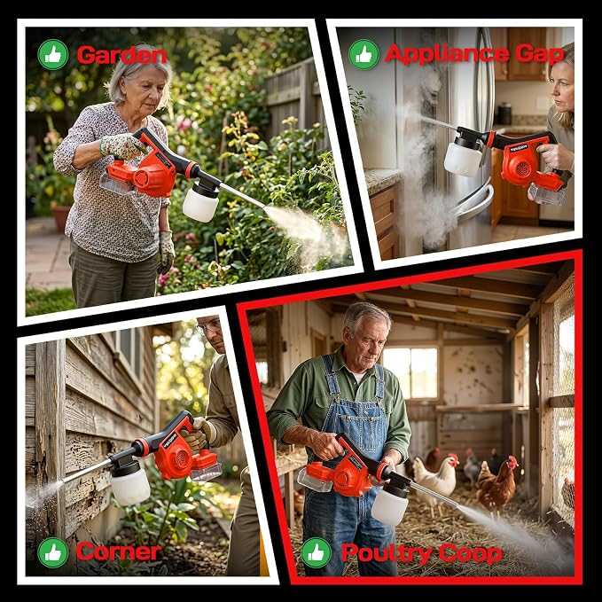 Electric Diatomaceous Earth Duster Compatible with Milwaukee 18V Battery (No Battery), Variable Speed, 3-in-1 Garden Dust Applicator/Blower/Vacuum Cleaner with 800mL Capacity