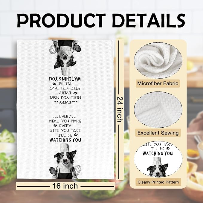 Funny Australian Shepherd Dog Kitchen Towels 16x24 Inch Set of 2 | Australian Shepherd Gifts Dish Tea Towels for Kitchen, Dog Lover Mom Dad Owner Gifts Decorative Hand Towel