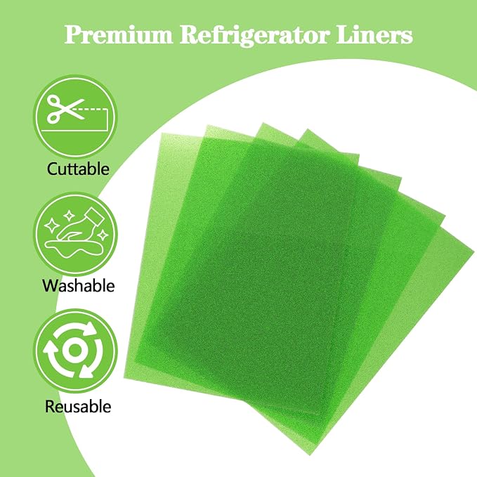 4 Pcs Refrigerator Drawer Liners for Fruit and Vegetables Fresher Life Extender,Refrigerator Organizers and Storage, Fridge Shelf Liners(12"x15")