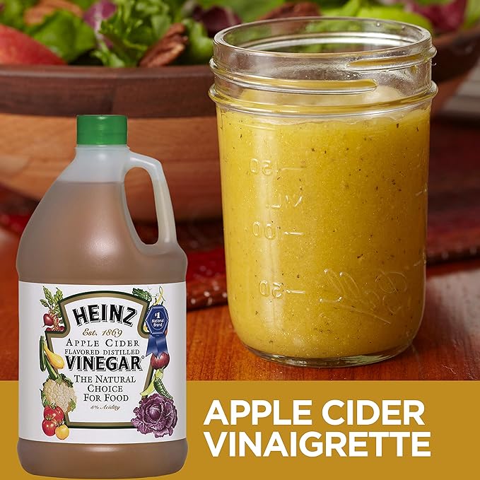 Heinz Distilled Apple Cider Vinegar, 5% Acidity, Great for Marinades, Pickling, and Salads, 1 Gallon Jug (Pack of 1)
