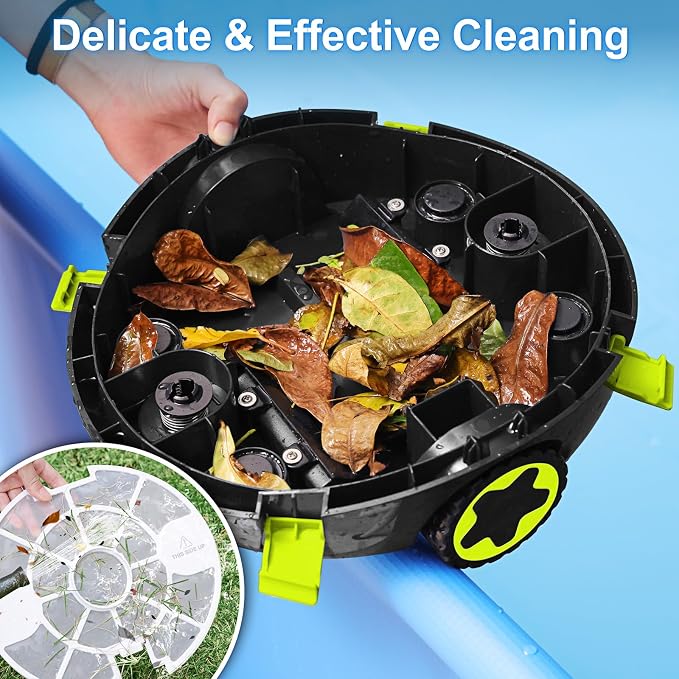 Y20 Robotic Pool Cleaner, Cordless Pool Vacuum for Above Ground & Inground Flat Pools with Dual Motors, 120 Min Runtime, Auto-Parking, Powerful Pool Vacuum Robot for Up to 1100 Sq.Ft