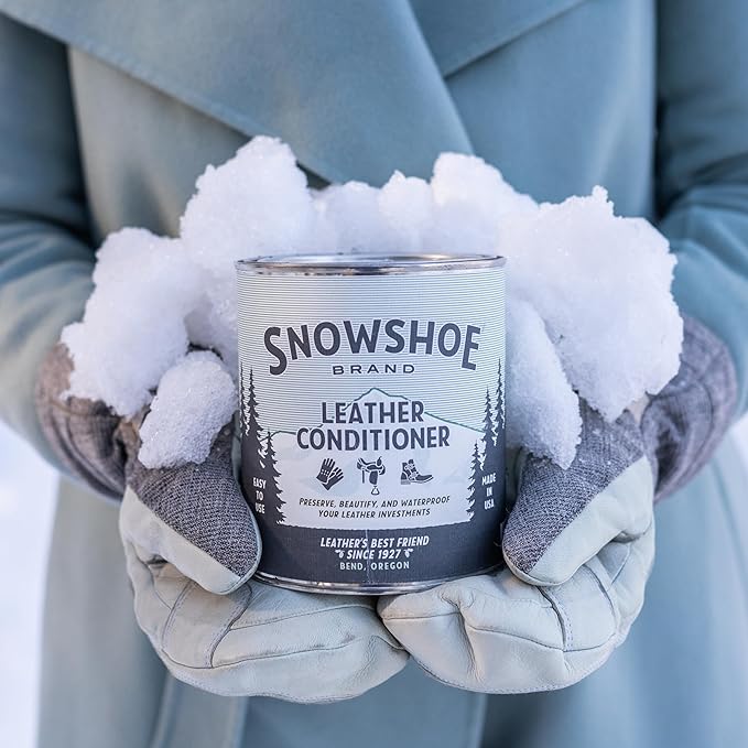 Snowshoe Leather Conditioner, Made in USA Since 1927 - Protect, Condition, Restore & Waterproof - Leather Conditioner for Furniture, Couch, Purses, Shoes, Boots, Gloves, Saddles (Quart)