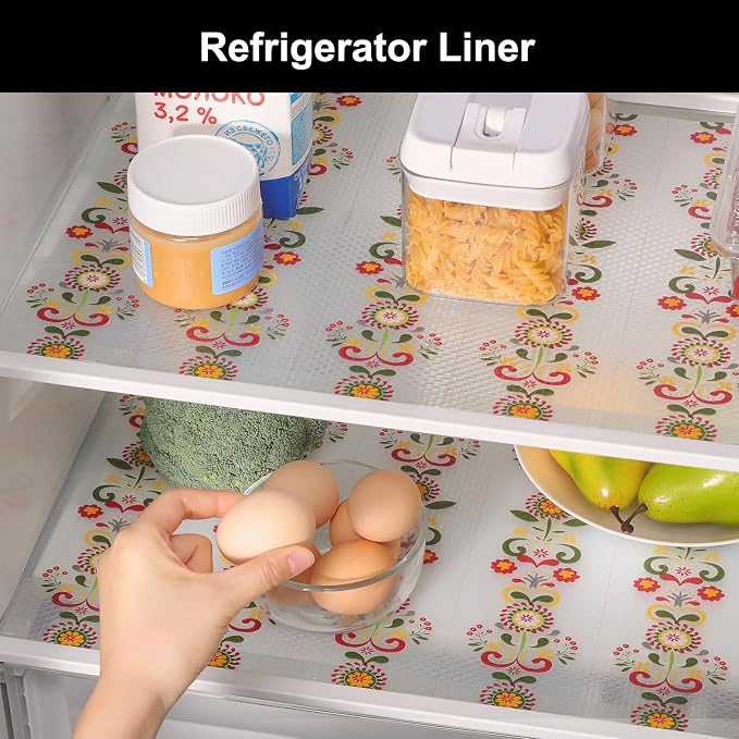 Cooyes Shelf Liner – Non-Slip Cabinet & Drawer Liner for Kitchen – Non-Adhesive Waterproof Shelf Paper with Modern Pattern – Durable EVA Cabinet Mat – Easy to Cut (Sunflower,17.5" W x 197" L)