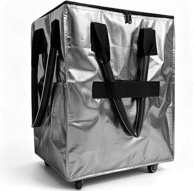 Rolling Tote Bag with Wheels Reusable Grocery Bags on Wheels for Laundry Camping Moving Waterproof