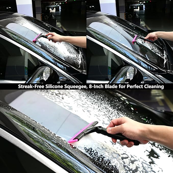 EHDIS Flexible 8-Inch Silicone Squeegee Window Tint Tool Auto Water Blade, Shower Squeegee for Car Windshield, Glass