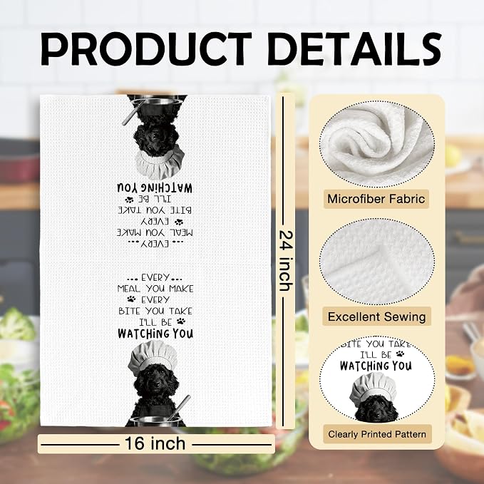 Funny Goldendoodle Dog Kitchen Towels 16x24 Inch Set of 2 | Goldendoodle Lovers Gifts for Women Men Dish Tea Towels for Kitchen, Dog Lover Mom Dad Owner Gifts Decorative Hand Towel