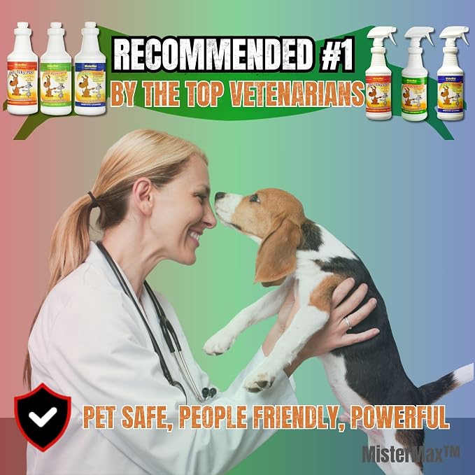 MisterMax Pet Urine Enzyme Cleaner, Stain & Odor Remover Complete Spray Set