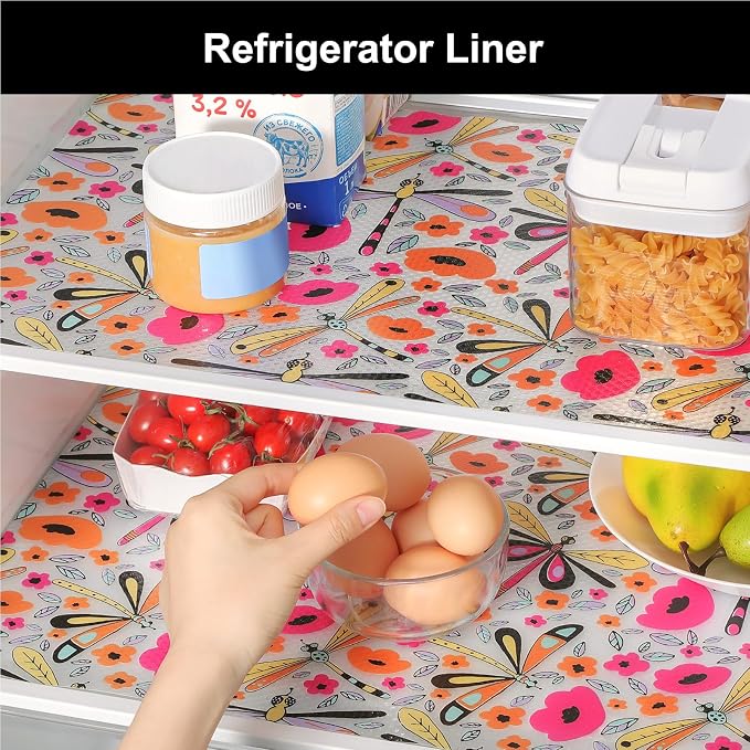 Cooyes Shelf Liner – Non-Slip Cabinet & Drawer Liner for Kitchen – Non-Adhesive Waterproof Shelf Paper with Modern Pattern – Durable EVA Cabinet Mat – Easy to Cut (Amethyst,17.5" W x 78.7" L)