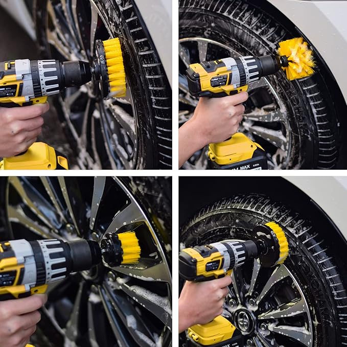 45 Piece Drill Brush Attachment Set, All Purpose Power Clean Scrubber Brush, Scrub Pads & Sponge with Extend Long Attachment for Bathroom, Kitchen,Grout,Tub,Tile,Corners, Auto