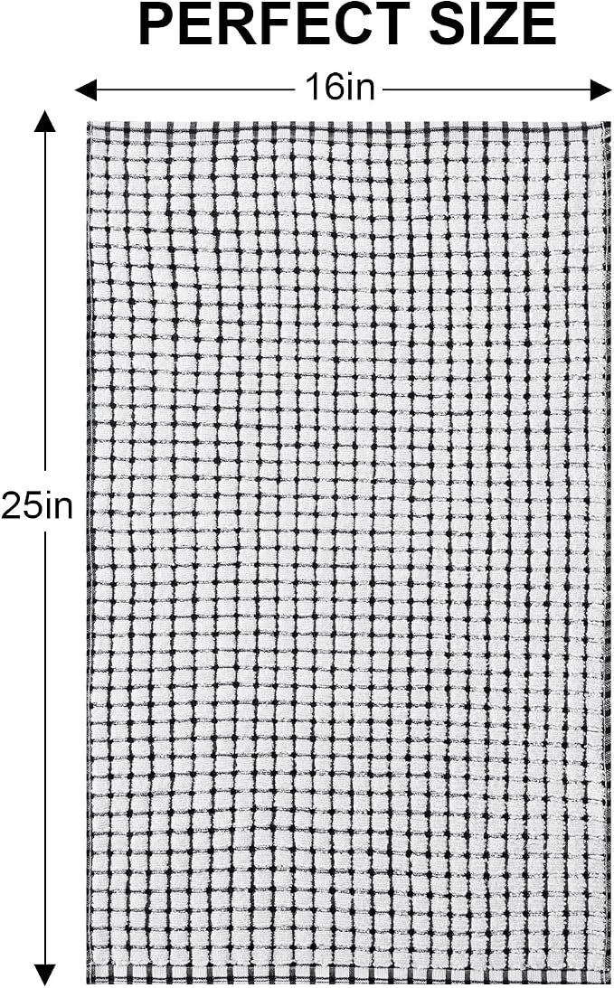 Kitinjoy Cotton 8 Pack Terry Kitchen Towels, 16 x 25 Inches Super Soft and Absorbent Dish Towels, Quick Drying Hand Towels for Kitchen Drying, Mix Color