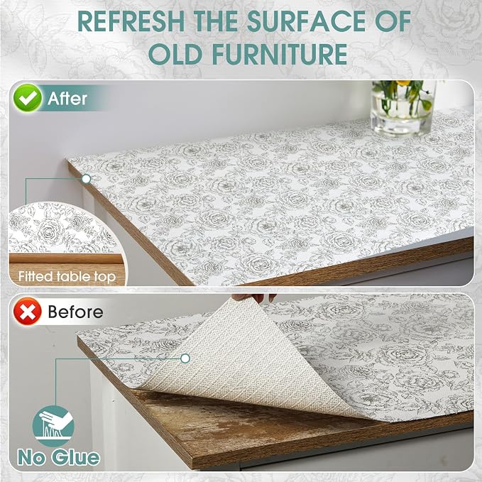 Drawer and Shelf Liner, Non-Slip Kitchen Cabinet Liners Non-Adhesive Thick Strong Grip Waterproof Washable Mats Protect Dresser Shelves Cupboard Bathroom Cabinets, Rose, 18 in X 20 FT
