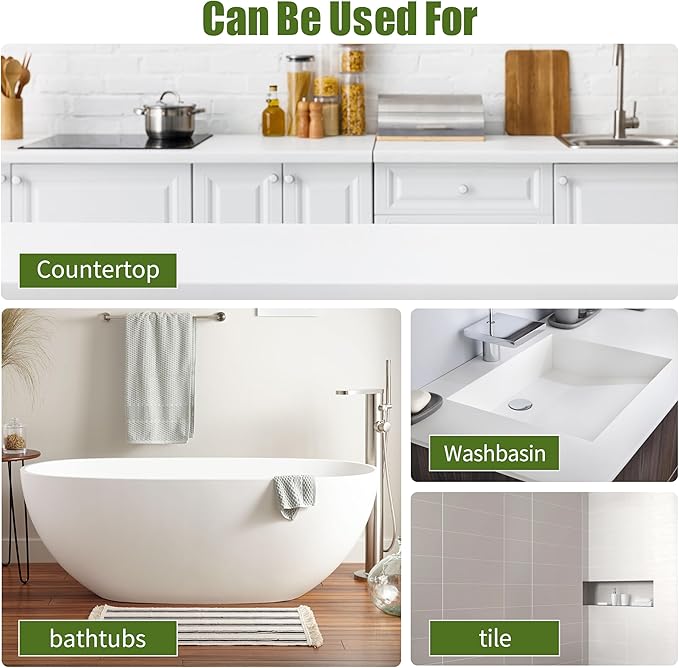 Grey Ceramic Tile Paint Bathtub Sink Paint Refinishing Kit (100-120sq.ft), Easy of Use Tub Resurfacing Bathroom Sink Tub Kitchen Countertop, Low Odor No Toxic 32Oz