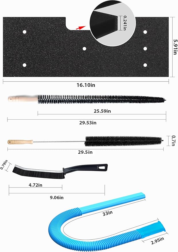 10 Pcs Dryer Vent Cleaner Kit for GE Washer Dryer Combo,Thickened WH01X35719 Lint Filter replacement with dryer vent brush, Dryer Vent Vacuum Hose Attachment,Models: PFQ97HSPVDS (10)