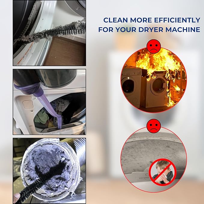 Dryer Vent Cleaner Kit with Extra-Long Flexible Crevice Tool for Shark Navigator NV350 Rocket HV300 HV301 HV322 HV371 HV372 Stratos AZ3002 Rotator NV500 NV501 (Replacement Vacuum Attachments)