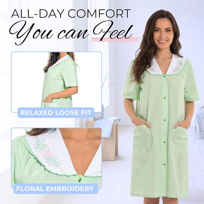 Dreamcrest Short Sleeve Duster Housecoat