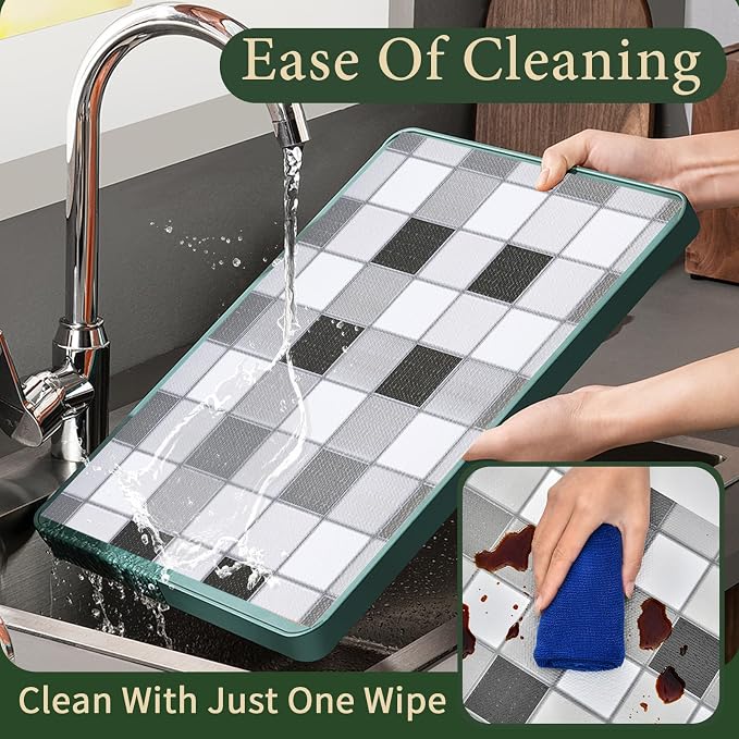 Drawer and Shelf Liner for Kitchen Cabinet: 23.6 in X 20 Ft Non Slip Waterproof Shelf Paper Non Adhesive Refrigerator Liners Gray Mosaic Easy Liners for Bathroom