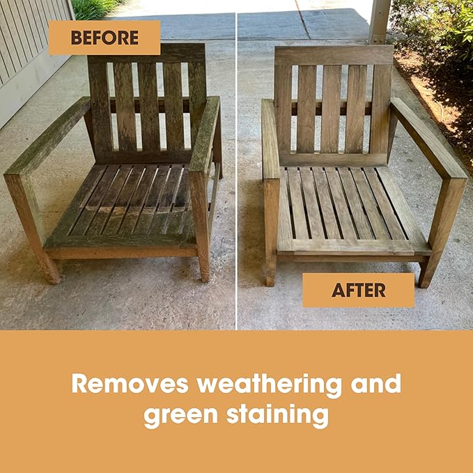 Furniture Clinic Teak Care Kit | For Teak Outdoor Wood Patio Furniture | Clean, Brighten, Nourish, and Protect Treated and Untreated Wood | Contains Cleaner, Brightener, & Oil