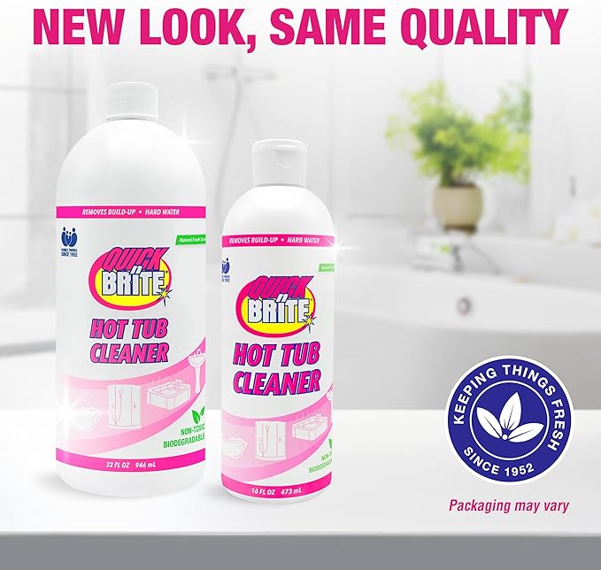Quick 'n Brite Heavy Duty Hot Tub Cleaner - Non-abrasive Cleaning Gel, 32 oz. (Packaging May Vary)