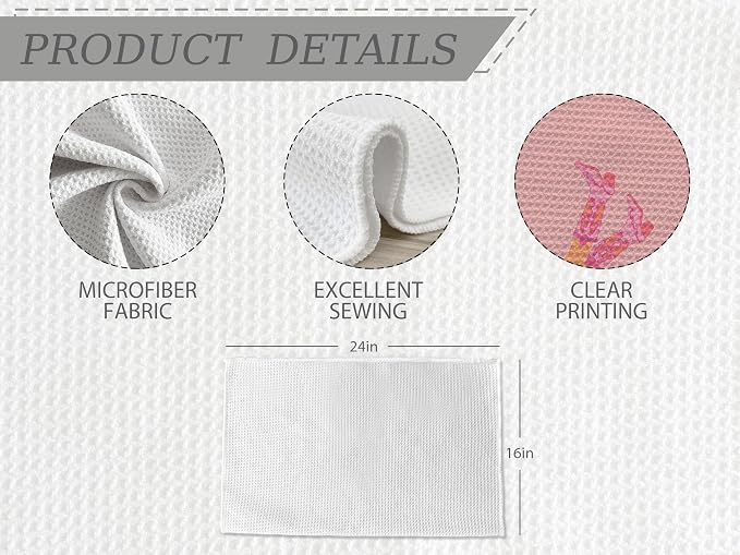 Pink Preppy Kitchen Towels Dish-Cloths Set of 4, Howdy Barthroom Dorm Towels, Teen Girl Bathroom Decor, Preppy Howdy Disco Ball Hand Towels, Women Teen Girls Gifts,16 x 24 inches