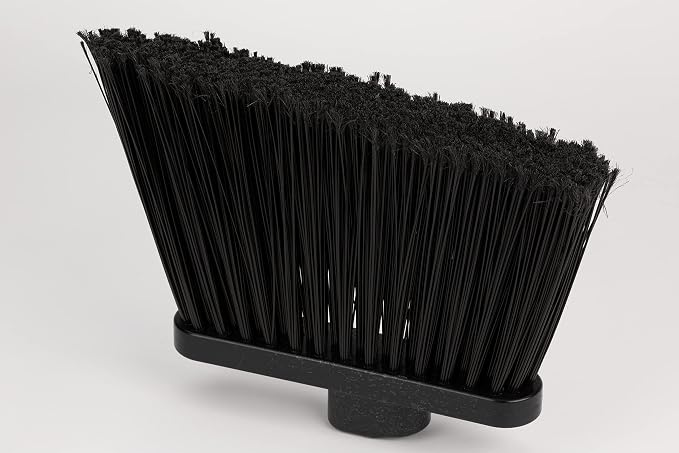 SPARTA 41082EC03 Plastic Color Coded Broom, Flagged Bristles, Long Broom With Angled Head For Large Debris, 56 Inches, Black, (Pack of 12)