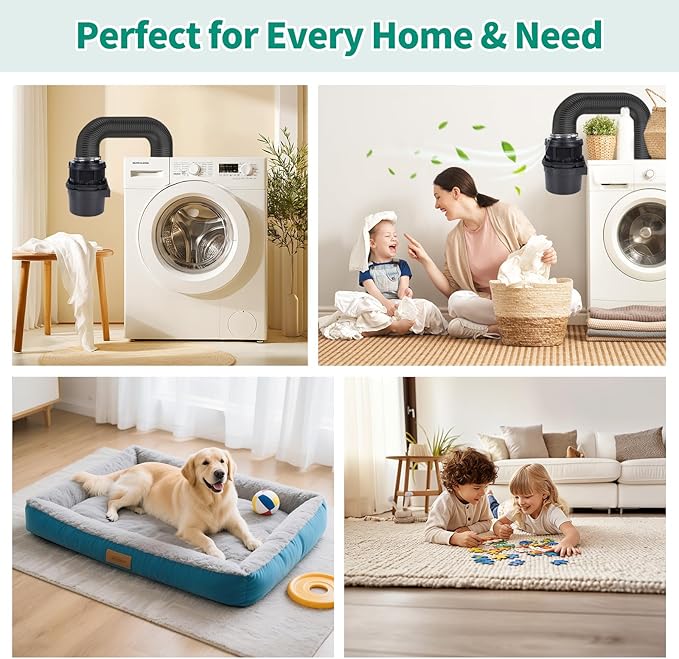 2026 Exclusive 3-in-1 Indoor Dryer Vent Kit - Dryer Lint Catcher Box Water Filter Bucket - Indoor Dryer Lint Trap for Electric Dryer | Black No Duct Included