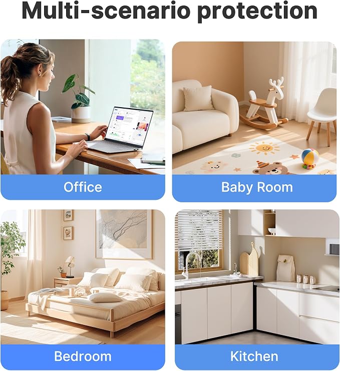 2 Pack Air Purifiers for Bedroom Home, True HEPA Filter for Dust, Smoke, Pet Dander, Small Air Purifier with Sleep Mode for Bedroom Office, Night Light Quiet 24dB, Fragrance Sponge, White