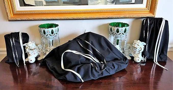 USA Made | T-STOP | Luxury Anti-Tarnish Bag for Silver Storage | Patented Proven Protection | Long 18"x6" | Tuxedo Black