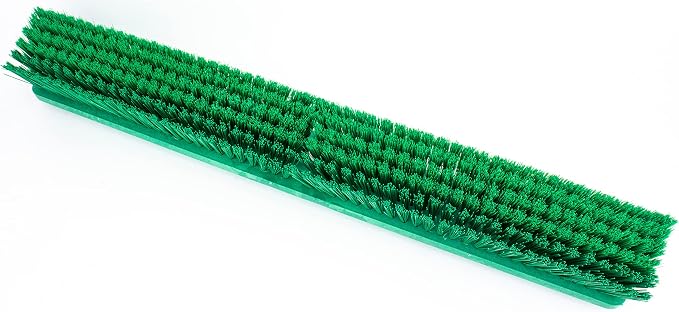 SPARTA 41891EC09 Omni Sweep Plastic Push Broom Head, Heavy Duty, Industrial Broom With Color Code System For Outdoor, Indoor, Garage, Concrete, Patio, Kitchen, Bathroom, 24 Inches, Green