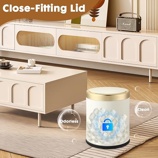 Automatic Touchless Bathroom Trash Can with Lid, 3 Gal and 2.8 Gal Automatic Garbage Bin for Bedroom,Kitchen,Office