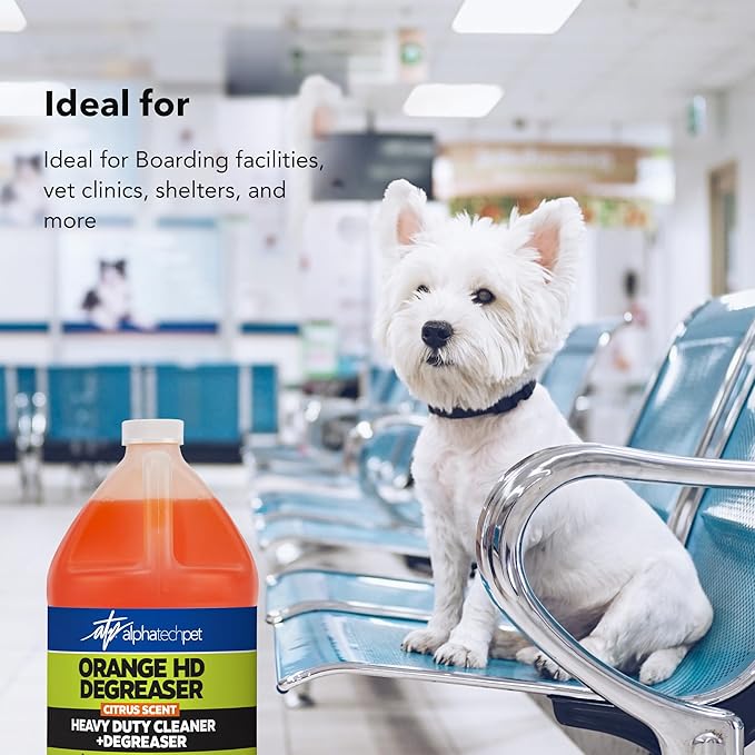 Orange HD Degreaser - Citrus Heavy Duty Degreaser and Cleaner for Tough Stains and Grease, Fast-Acting, Non-Corrosive Cleaner, 1 Gallon by Alpha Tech Pet