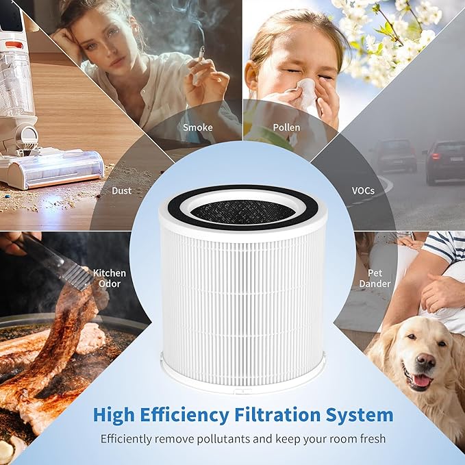 4 Packs AP301 AP302 Replacement Filter Compatible with Dayette & JOWSET AP301 AP302 Air Cleaner Purifier, Not Fit for AP401 AP402 AP403 AP404