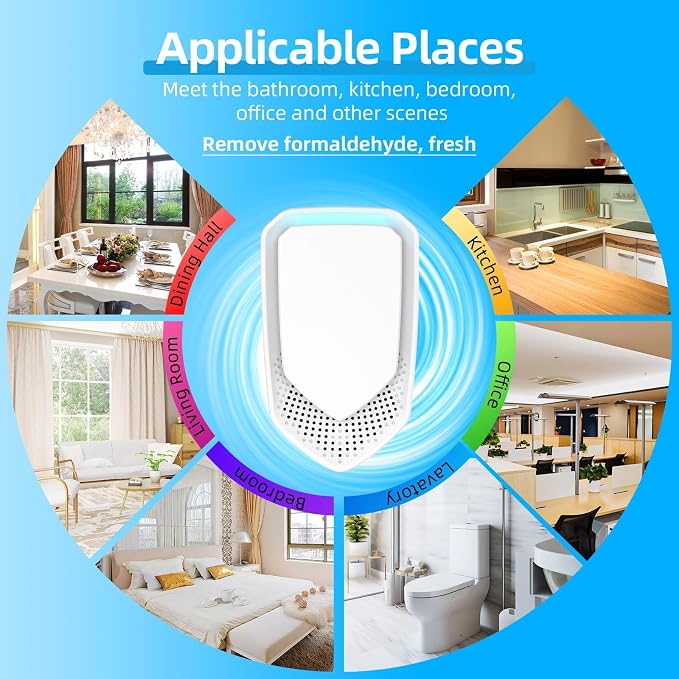 2026 Upgraded Air Ionizers for Home, 8 Pack Negative Ion Air Purifier Plug In, Whisper-Quiet Dust Mites Killer & Odor Eliminator for Bathroom, Bedroom, Kitchen, Pet Areas, Filterless