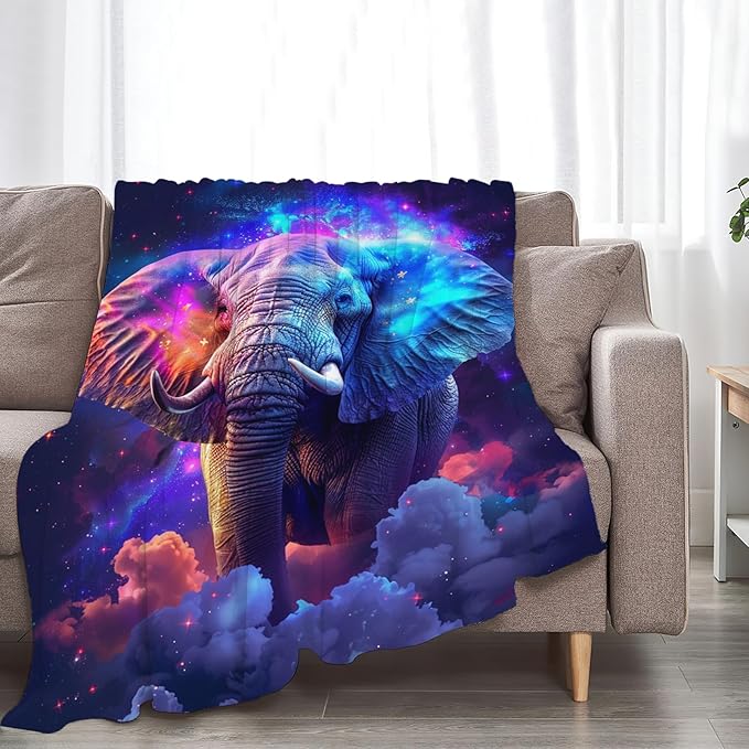 Tijuboni Elephant Throw Blanket Elephant Gifts for Girls Boys Women Men Kids Adults Soft Flannel Fleece Blanket for Couch Sofa Bed Home Decor 60"x80"