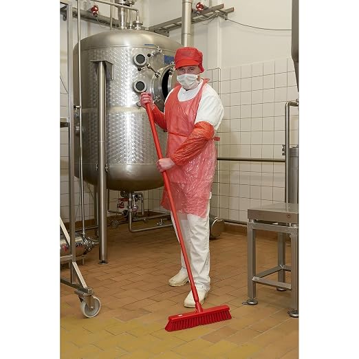 Vikan 16 in Sweep Face Broom Head, Medium, Synthetic, Red 31794-1 Each