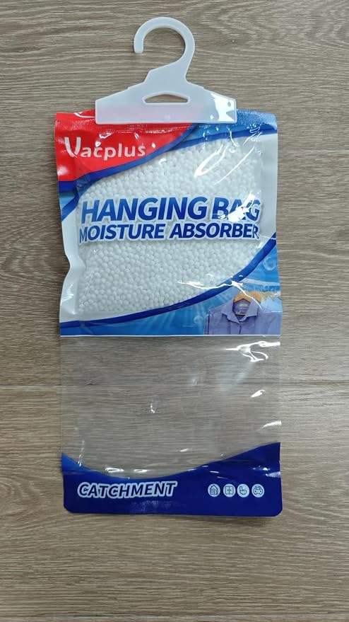 Vacplus Moisture Absorbers Packets, Fragrance Free 10 Pack, Humidity Packs, Dessicant Packets, Hanging Closet Dehumidifier Bags, Odor Eliminator for Bathroom 9.8OZ