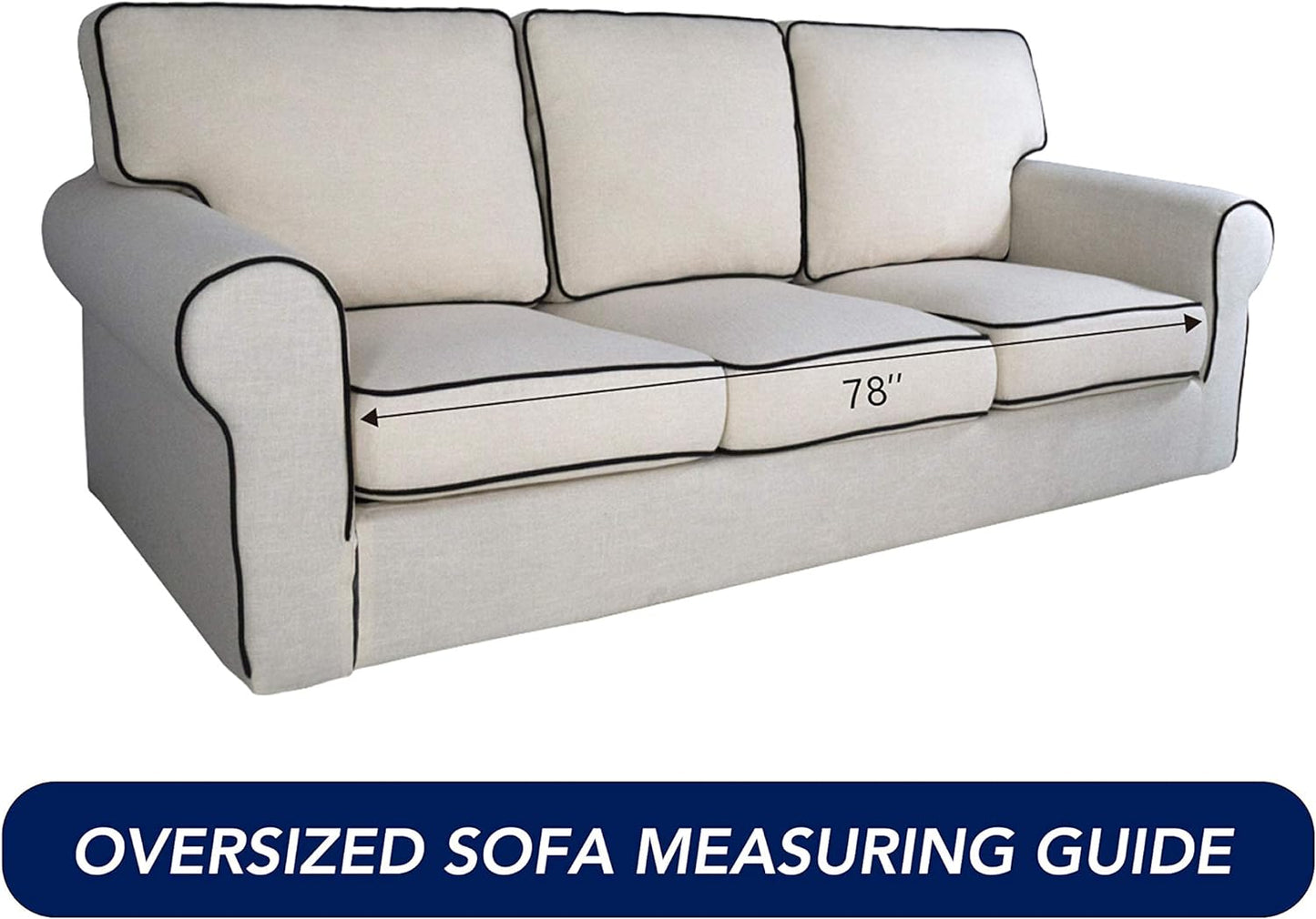 PureFit Reversible Quilted Sofa Cover, Water Resistant Slipcover Furniture Protector, Washable Couch Cover with Non Slip Foam and Elastic Straps for Kids, Dogs, Pets (X Large , Camel/Ivory)