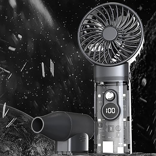 Compressed air Duster 100,000 RPM High-Speed Turbo Fan with 35m/s Airflow, 10,000mAh Power Bank Function for Computer Dusting and BBQ Ignition
