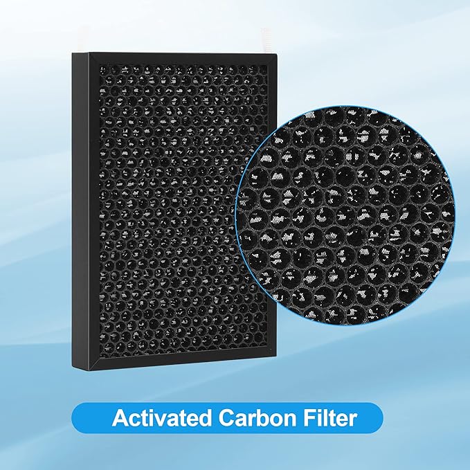 2 Packs Replacement Filter Compatible with Nuwave OxyPure X-Large Area Air Purifier 47001, 47002, 47003, 47004, 47005, and 47006, 2-in-1 H13 True HEPA and Activated Carbon Filter