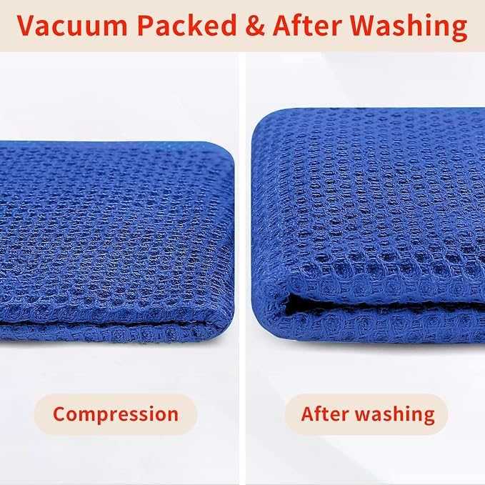 Homaxy 100% Cotton Waffle Weave Kitchen Dish Cloths, Ultra Soft Absorbent Quick Drying Dish Towels, 12 x 12 Inches, 24-Pack, Blueberry