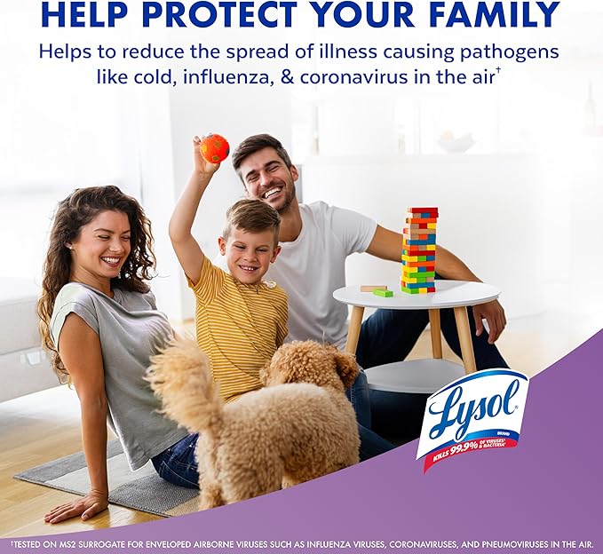 Lysol Air Sanitizer with Bacterial Odor Eliminator for Home & Office, Air Freshener Alternative, Simple Fresh + Cotton Blossom + Lavender Sky, 10 oz (Pack of 3)