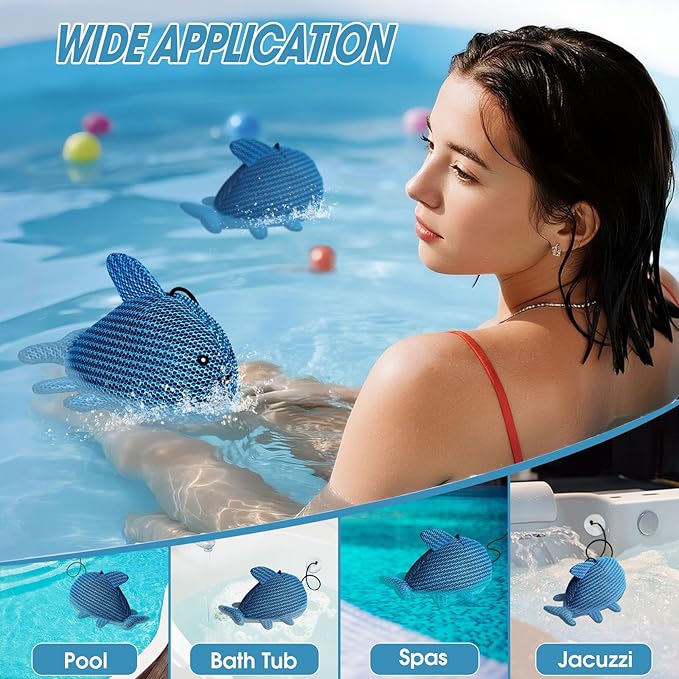 Hot Tub Scum Absorber, Hot Tub Accessories, Spa & Pool Scum Eliminating Balls,Hot Tub Scum Sponge for Hot Tub Oil Absorbing Sponge for Hot Tub Skimmer, Hot Tub Sponge Scum Remover (Fish)